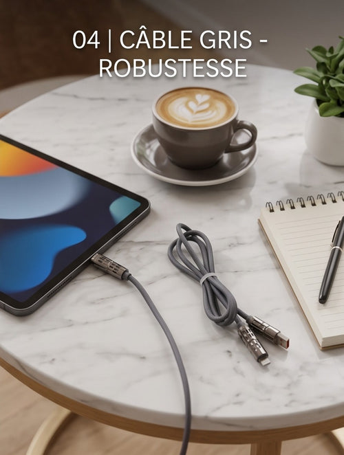 Câble Led 4-en-1 Recharge rapide -1 seul câble pour tous tes appareils