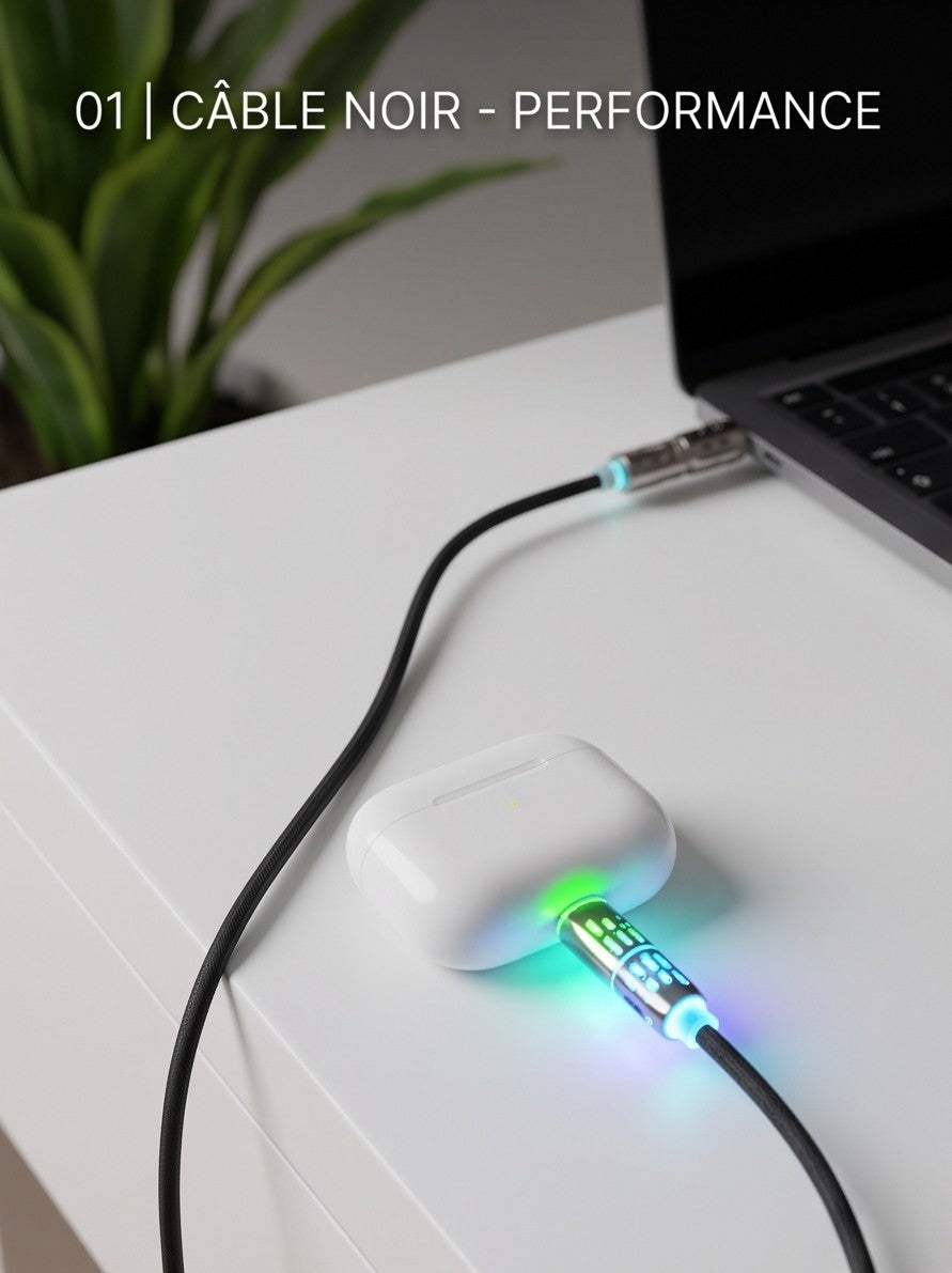 Câble Led 4-en-1 Recharge rapide -1 seul câble pour tous tes appareils